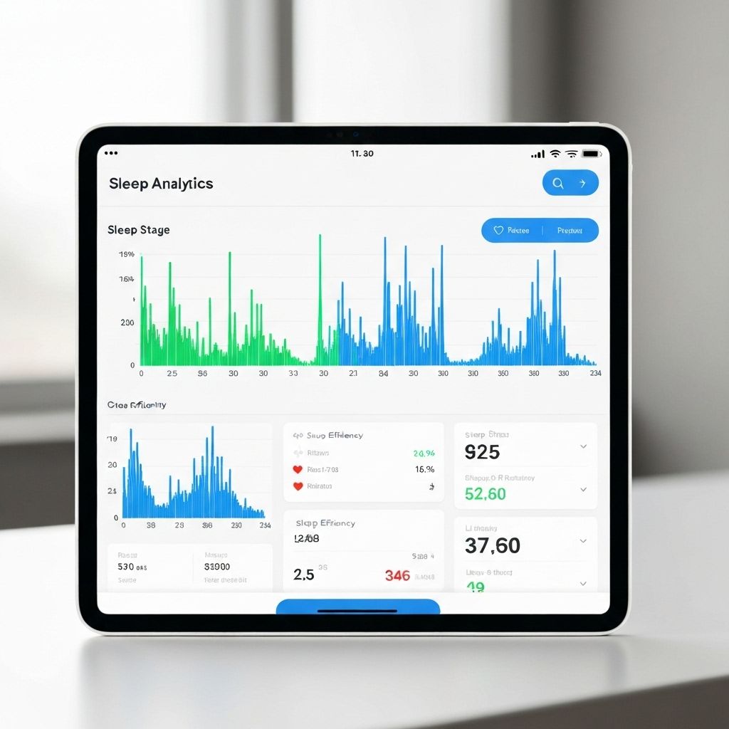 Sleep Analytics Dashboard showing detailed sleep metrics and insights